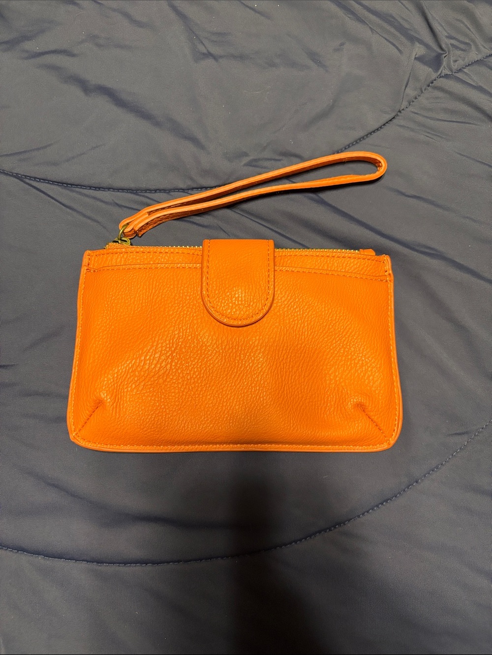 Universal Thread Orange Leather Wristlet Clutch
